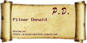 Pilner Donald névjegykártya